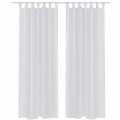 VidaXL Rideau fin Blanc 140x225 cm 2 pcs