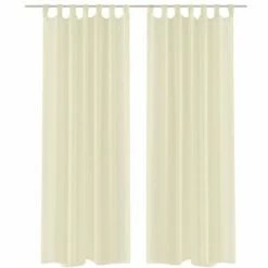 VidaXL Rideau fin Crème 140x175 cm 2 pcs