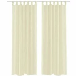 VidaXL Rideau fin Crème 140x225 cm 2 pcs