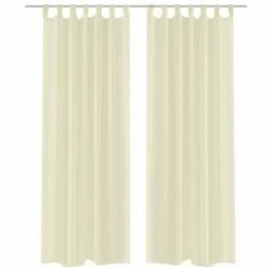 VidaXL Rideau fin Crème 140x245 cm 2 pcs