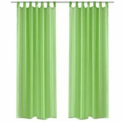 VidaXL Rideau fin Vert pomme 140x175 cm 2 pcs