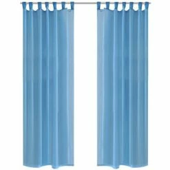 VidaXL Rideau fin Turquoise 140x175 cm 2 pcs