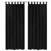 2 pcs Rideau à Passant Micro Satin Noir 140 x 245 cm -Habillages de fenêtre Soldes image 1 130355