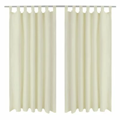 2 pcs Rideau à Passant Micro Satin Crème 140 x 175 cm 3 2 pcs Rideau à Passant Micro Satin Crème 140 x 175 cm