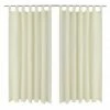2 pcs Rideau à Passant Micro Satin Crème 140 x 245 cm -Habillages de fenêtre Soldes image 1 130358