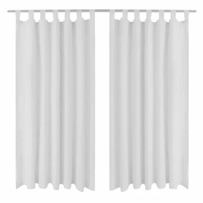 2 pcs Rideau à Passant Micro Satin Blanc 140 x 175 cm 3 2 pcs Rideau à Passant Micro Satin Blanc 140 x 175 cm
