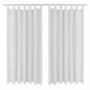 2 pcs Rideau à Passant Micro Satin Blanc 140 x 225 cm