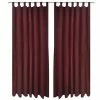 2 pcs Rideau à Passant Micro Satin Bordeaux 140 x 175 cm -Habillages de fenêtre Soldes image 1 130362