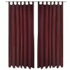 2 pcs Rideau à Passant Micro Satin Bordeaux 140 x 245 cm -Habillages de fenêtre Soldes image 1 130364