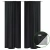 VidaXL Rideau occultant 2 pcs à double couche 140 x 245 cm Noir