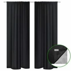 VidaXL Rideau occultant 2 pcs à double couche 140 x 245 cm Noir