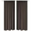 130372 2 pcs Brown Slot-Headed Blackout Curtains 135 x 245 cm -Habillages de fenêtre Soldes image 1 130372
