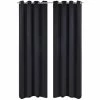 VidaXL Rideau occultant 2 pcs avec œillets métalliques 135x175 cm Noir -Habillages de fenêtre Soldes image 1 132199