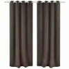 VidaXL Rideau occultant 2 pcs et œillets métalliques 135x175 cm Marron