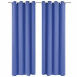 VidaXL Rideau avec œillets métalliques 2 pcs 135 x 245 cm Bleu