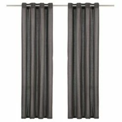 VidaXL Rideaux avec anneaux en métal 2 pcs Coton 140x175 cm Anthracite