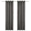 VidaXL Rideaux avec anneaux en métal 2 pcs Coton 140x245 cm Anthracite -Habillages de fenêtre Soldes image 1 134325