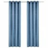 VidaXL Rideaux avec anneaux en métal 2 pcs Coton 140x225 cm Bleu -Habillages de fenêtre Soldes image 1 134327