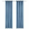 VidaXL Rideaux avec anneaux en métal 2 pcs Coton 140x245 cm Bleu -Habillages de fenêtre Soldes image 1 134328