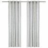 VidaXL Rideaux avec anneaux en métal 2 pcs Coton 140x225cm Rayure Vert