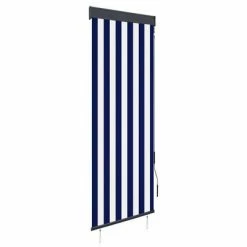 VidaXL Store roulant d'extérieur 60x250 cm Bleu et blanc