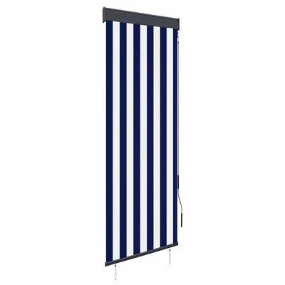 VidaXL Store roulant d'extérieur 60x250 cm Bleu et blanc 3 VidaXL Store roulant d'extérieur 60x250 cm Bleu et blanc