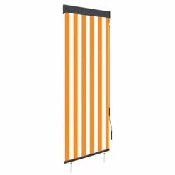 VidaXL Store roulant d'extérieur 60x250 cm Blanc et orange
