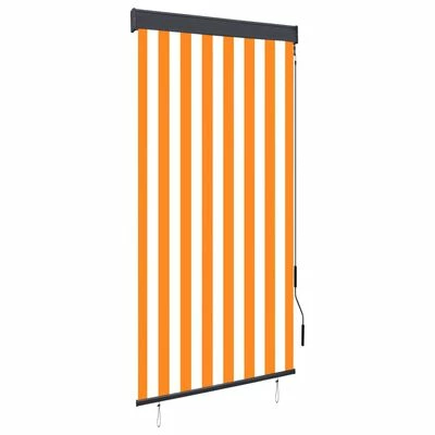 VidaXL Store roulant d'extérieur 80x250 cm Blanc et orange 3 VidaXL Store roulant d'extérieur 80x250 cm Blanc et orange
