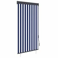 VidaXL Store roulant d'extérieur 100x250 cm Bleu et blanc