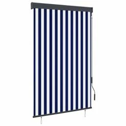 VidaXL Store roulant d'extérieur 120x250 cm Bleu et blanc