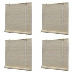 VidaXL Stores à rouleau Bambou naturel 4 pcs 120 x 160 cm