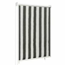 VidaXL Store roulant d'extérieur 80x140 cm Rayures anthracite et blanc