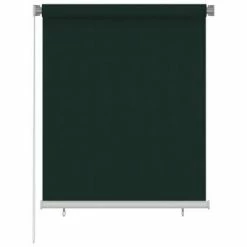 VidaXL Store roulant d'extérieur 120x140 cm Vert foncé PEHD