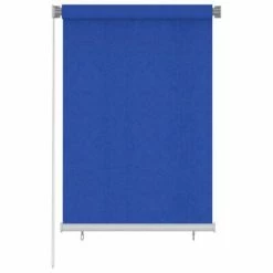 VidaXL Store roulant d'extérieur 100x140 cm Bleu PEHD