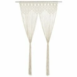 Habillages de fenêtre Soldes 9 VidaXL Rideau en macramé 140x240 cm Coton