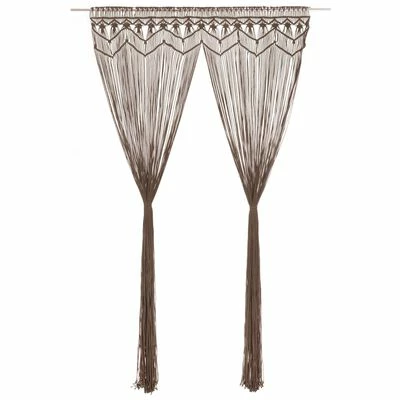 VidaXL Rideau en macramé Taupe 140x240 cm Coton 3 VidaXL Rideau en macramé Taupe 140x240 cm Coton