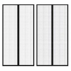VidaXL Rideau de porte contre insectes 210x100cm 2 pcs Magnétique Noir