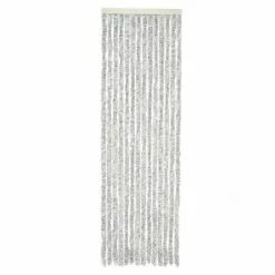 Travellife Rideau de porte Chenille Rain 185x56 cm Gris et blanc