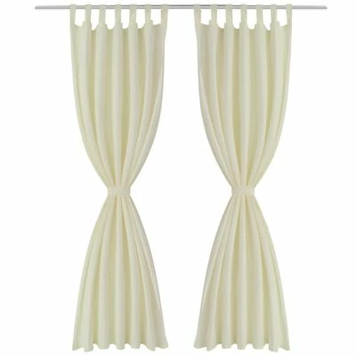 2 pcs Rideau à Passant Micro Satin Crème 140 x 175 cm 4 2 pcs Rideau à Passant Micro Satin Crème 140 x 175 cm – Image 2