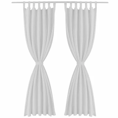 2 pcs Rideau à Passant Micro Satin Blanc 140 x 175 cm 4 2 pcs Rideau à Passant Micro Satin Blanc 140 x 175 cm – Image 2