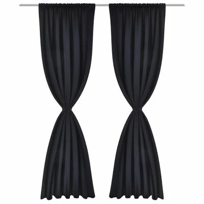 2 pcs Rideau Blackout Occultant Noir Tête à Fente 135 x 245 cm 4 2 pcs Rideau Blackout Occultant Noir Tête à Fente 135 x 245 cm – Image 2