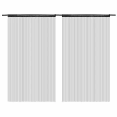 VidaXL Rideau en fils 2 pcs 140 x 250 cm Noir 4 VidaXL Rideau en fils 2 pcs 140 x 250 cm Noir – Image 2