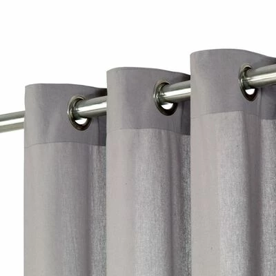 VidaXL Rideaux avec anneaux en métal 2 pcs Coton 140x245 cm Gris 4 VidaXL Rideaux avec anneaux en métal 2 pcs Coton 140x245 cm Gris – Image 2