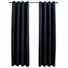 VidaXL Rideaux occultants avec anneaux en métal 2 pcs Noir 140x225 cm 1 VidaXL Rideaux occultants avec anneaux en métal 2 pcs Noir 140x225 cm -Habillages de fenêtre Soldes image 2 134411