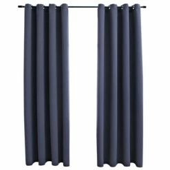 VidaXL Rideaux occultants avec anneaux Métal 2pcs Anthracite 140x245cm