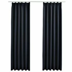 VidaXL Rideaux occultants avec crochets 2 pcs Anthracite 140x175 cm