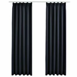 VidaXL Rideaux occultants avec crochets 2 pcs Anthracite 140x245 cm