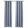 VidaXL Rideaux occultants avec anneaux en métal 2 pcs Gris 140x225 cm