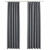 VidaXL Rideaux occultants avec crochets 2 pcs Gris 140x175 cm 2 VidaXL Rideaux occultants avec crochets 2 pcs Gris 140x175 cm -Habillages de fenêtre Soldes image 2 134430