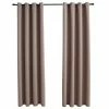 VidaXL Rideaux occultants avec anneaux en métal 2 pcs Taupe 140x175 cm